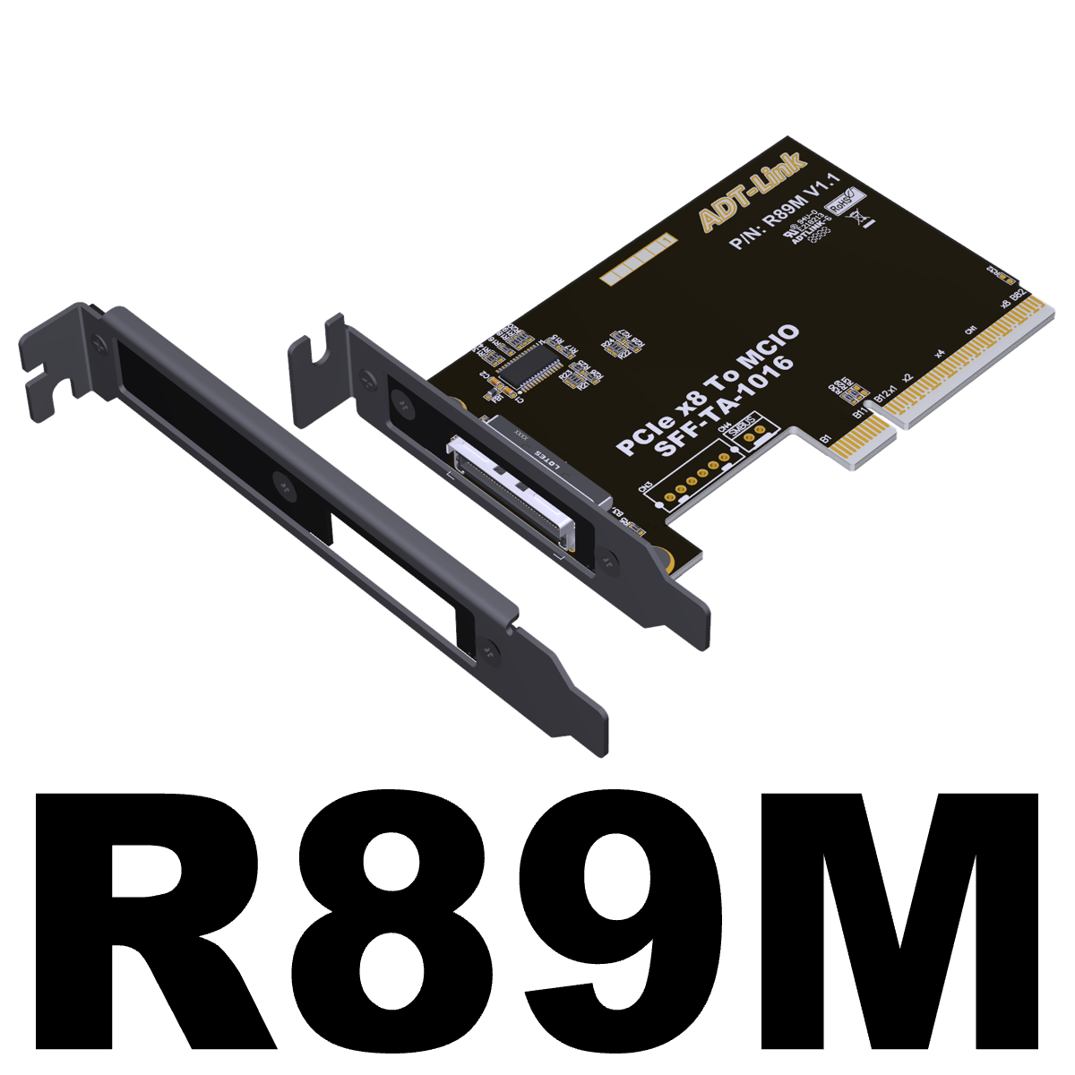 thumbnail for ADT PCIe 4.0 x8 to SFF-TA-1016 Adapter MCIO Chassis External Support 2U4U Chassis