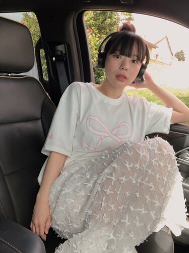 价格调整 韩国ins 夏日少女 丝带雪纺 中长款半身裙