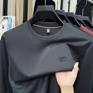 高端纯色圆领男士卫衣2025新款秋冬季男卫衣宽松长袖t恤男款上衣