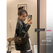 休闲自由小廓形 是版 皮衣 经典 中古感蛋白皮夹克外套 型恰恰好