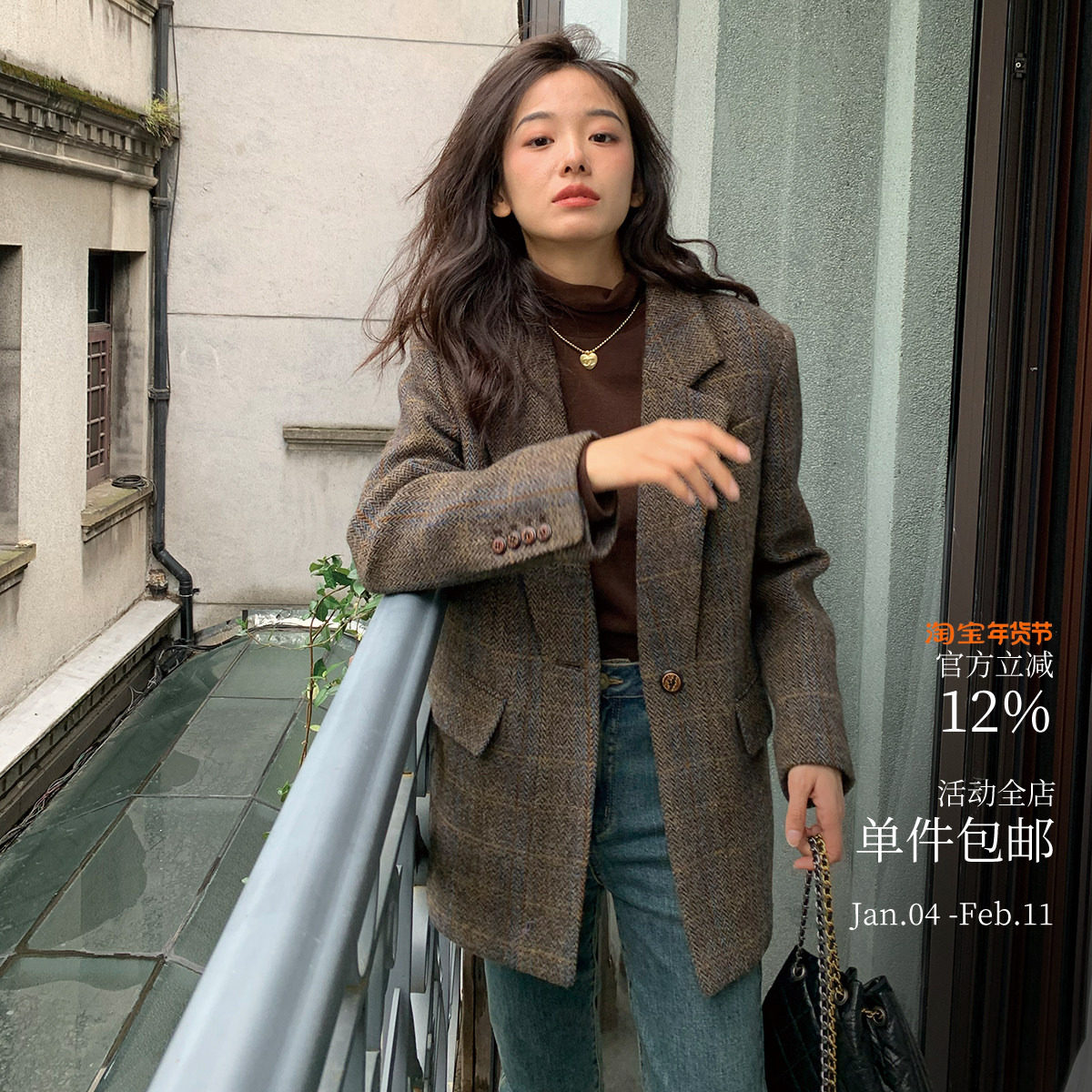 今年会遇见心软的神吗 鬼怪西装 设计感半领 100羊毛夹棉合肩外套,女装/女士精品,西装,淘宝优惠券,粉丝福利购,淘宝优惠卷