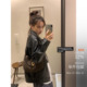 休闲自由小廓形 是版 皮衣 经典 中古感蛋白皮夹克外套 型恰恰好