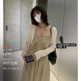 春天需要一条漂亮吊带裙～单穿内搭都绝 挂脖毛边设计连衣裙