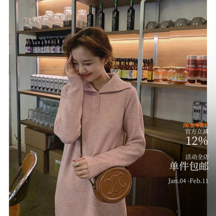 懒人秋日爱onepiece针织连衣裙 不费力多扣穿法 可翻领可高领