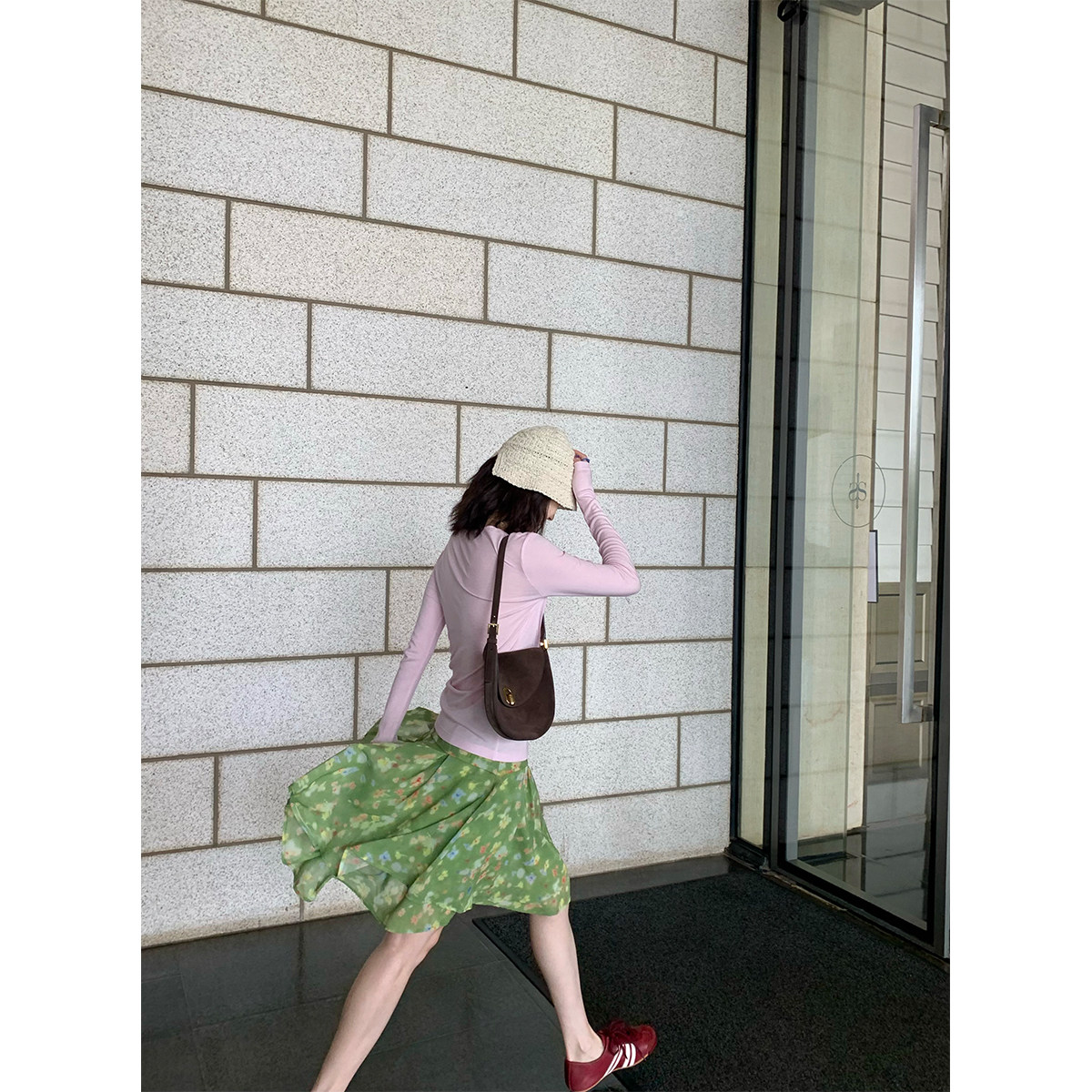 「春野」美人翩翩 法式碎花&波点半身裙 双层斜裁氛围感A字收腰裙