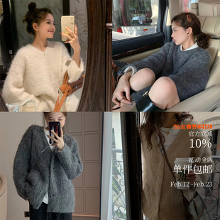 高比例羊驼v领毛衣 厚实温暖~开衫/套头双版本