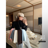 版 轻暖质感内搭～无缝一体100绵羊毛60支打底衫 半高领修身