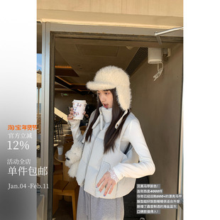 超时髦!强推~独家贝果羽绒马甲 美妙分割走线 蓬蓬立领短款外套