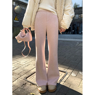 470g加绒针织裤 版 无di拉腿修容神裤 谁穿谁瘦宽松微喇裤 型封神