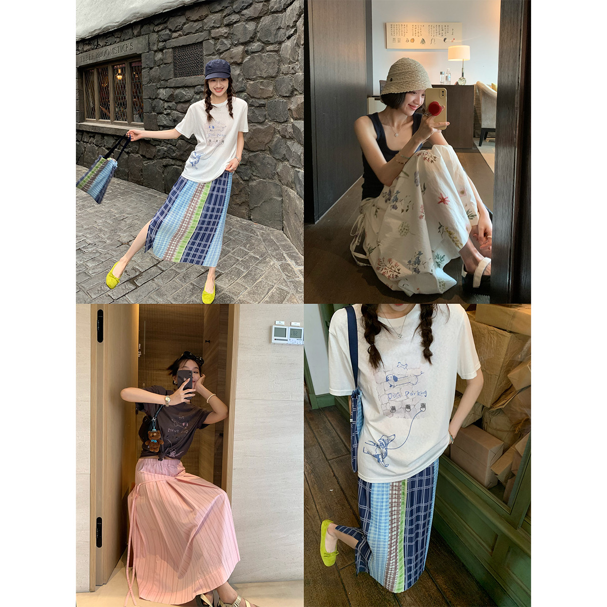 “植物色谱假日”双版本彩色半身裙 三宅风压褶冰块裙/蝴蝶系带裙