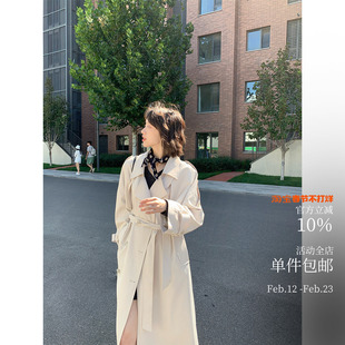 秋日的风衣自留的很氛围乔治亚经典双排扣大翻领‌外套