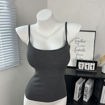 秋冬优越外扩显胸磨毛小内搭背心