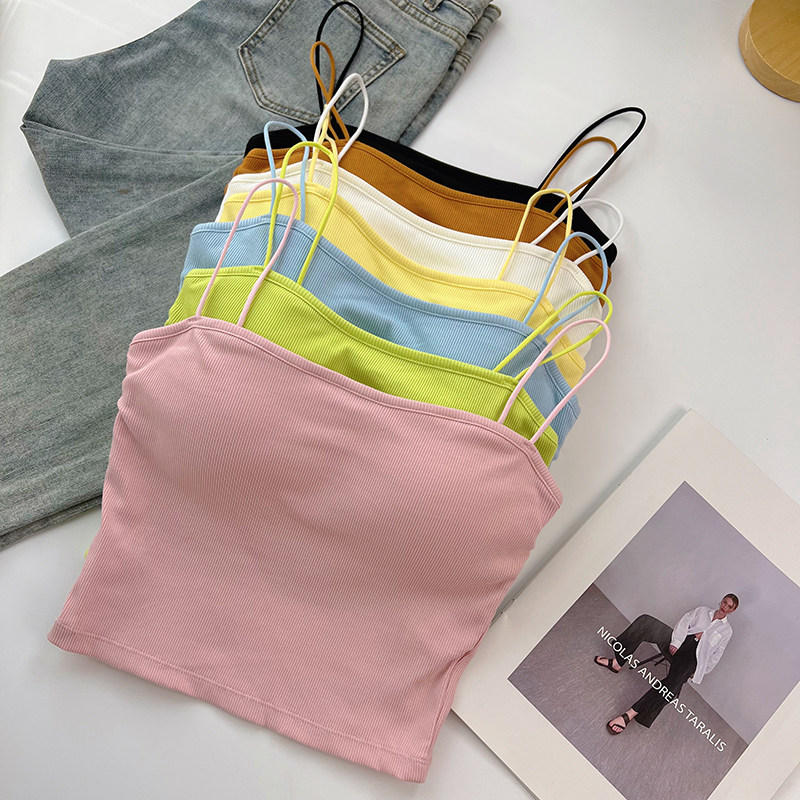 夏季小吊带背心式女内搭打底外穿美背文胸一体带胸垫抹胸上衣白色,女装/女士精品,背心吊带,淘宝优惠券,粉丝福利购,淘宝优惠卷