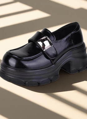 轩美诗//2025年新款女鞋厚底乐福鞋休闲百搭单鞋20155