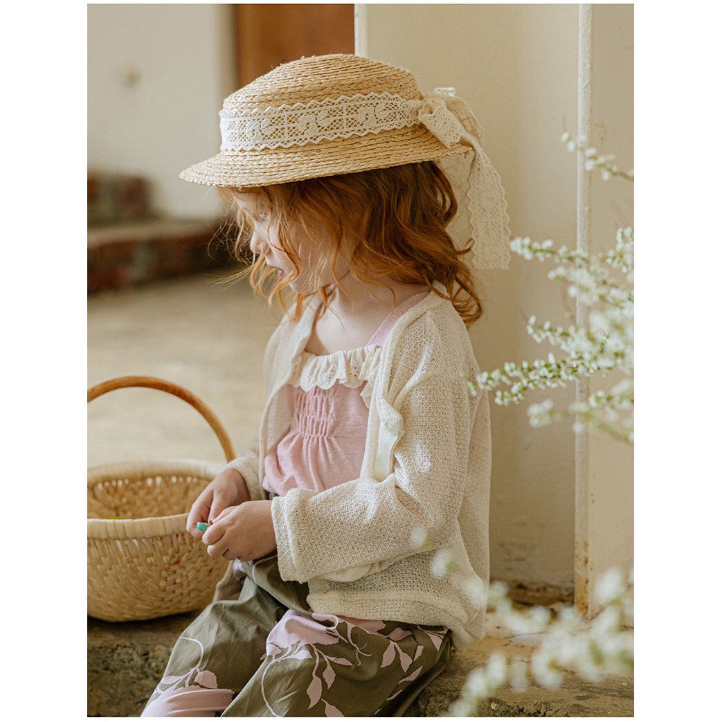 女童针织开衫薄款镂空透气甜美洋气韩版吊带裙外搭防晒衫空调衣夏