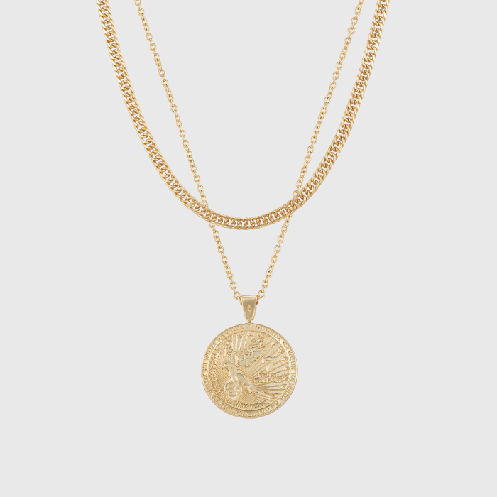 WildX x 随机焦虑RA「7美元」鹦鹉硬币叠戴组合吊坠项链