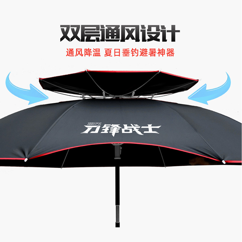 海明威刀锋战士钓鱼伞透光黑胶防晒防紫外线加粗防风遮光遮阳雨伞
