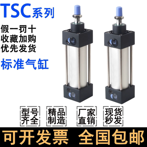 TPM气动大推力型标准气缸TSC32/40/50/63X80X100X75X150X200X25-S