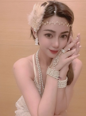 1920s复古奥利赫本gatsby单身舞会派对盖茨比套装手链项链耳环