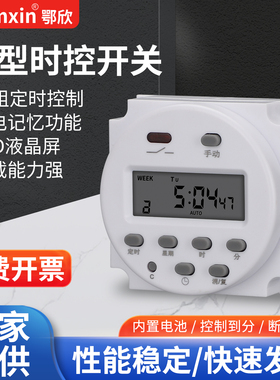 CN101A小型微电脑时控开关12V定时器开关电源自动断电220V控制器