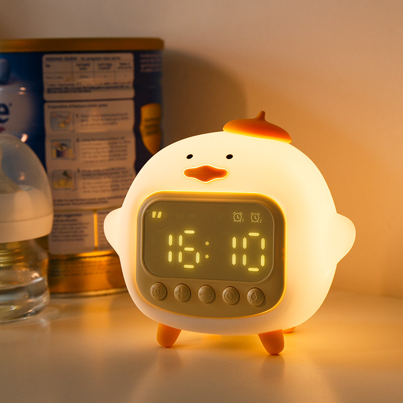 电子小闹钟静音床头夜光创意个性懒人床头钟儿童学生用声音猪太郎