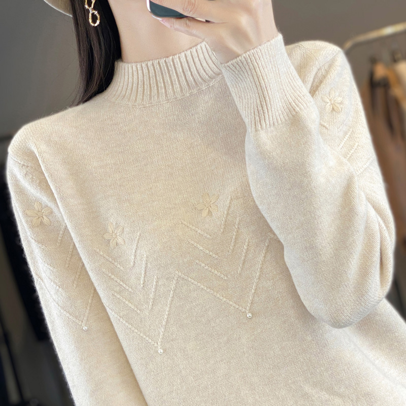 秋冬高领打底衫女2025新款内搭加厚毛衣大尺码女装遮肚子针1204u