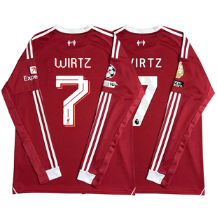 2526利物浦球衣主场7号维儿茨11号萨拉赫长袖足球服上衣定制男女