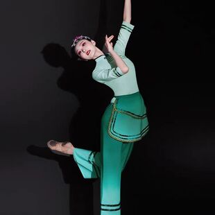 采茶舞演出服装村姑田间斗笠舞蹈演出服丰收节服装采茶姑娘舞蹈服