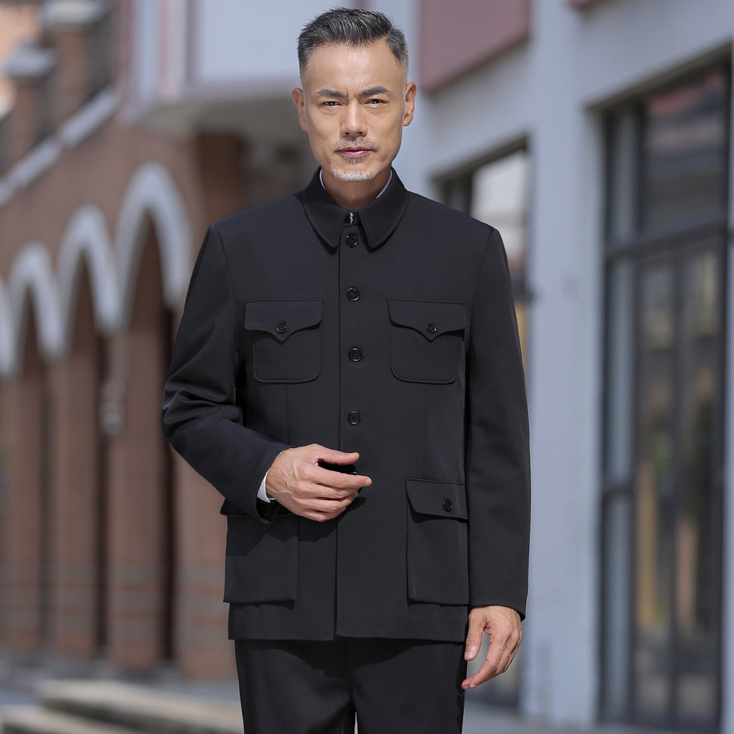 中山装男中老年套装中山服老年人外套老人衣服春秋冬爷爷爸爸服装,男装,中山装,淘宝优惠券,粉丝福利购,淘宝优惠卷