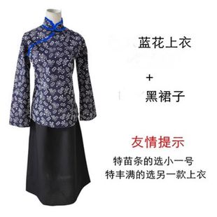古装汉服老太太奶奶服装女长裙套装古代丫鬟村民演出服孟婆衣服