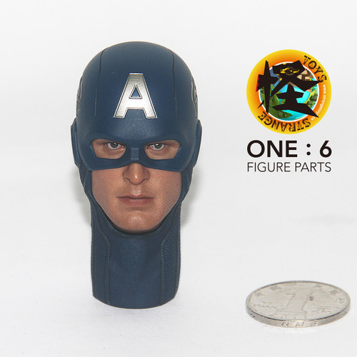 Hottoys HT 12寸1/6 复仇者联盟 美国队长 头盔头散件 带脖子