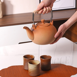 家用商用大容量茶壶明火煤气炉烧水壶带内胆茶漏陶瓷壶提粱耐高温
