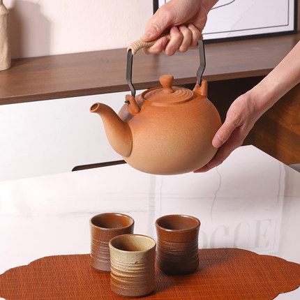 家用商用大容量茶壶明火煤气炉烧水壶带内胆茶漏陶瓷壶提粱耐高温