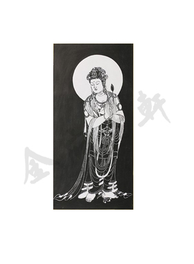 自在风朱砂装裱观音像