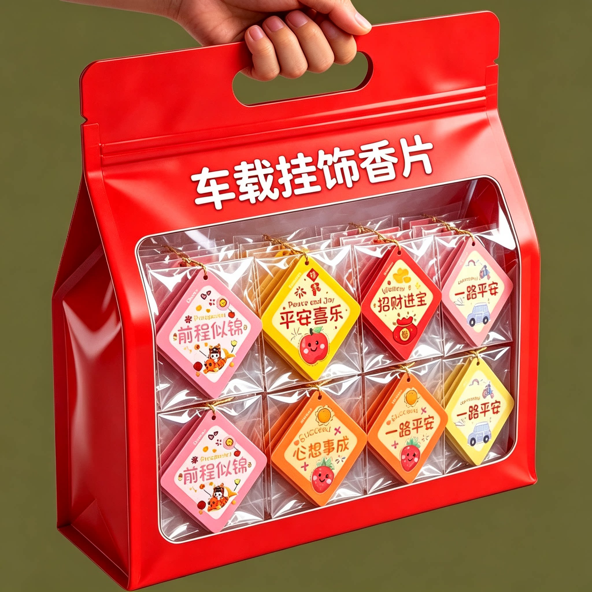 新款高档文字寓意车载香薰香片
