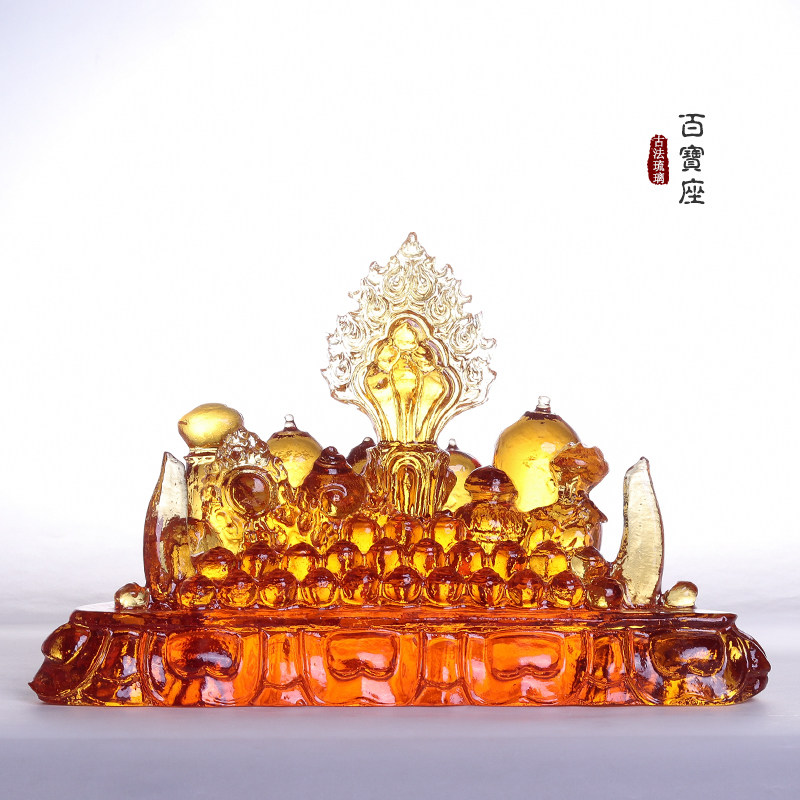 百宝座琉璃摆件密宗摩尼宝瓶百宝总集家用佛堂供奉用品桌面摆放