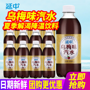 上海延中乌梅汁380ml*12瓶整箱包邮乌梅味碳酸汽水饮料夏降温解暑