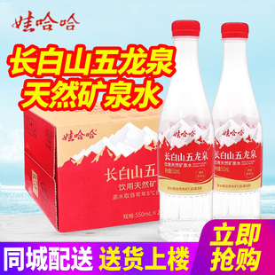 娃哈哈长白山五龙泉饮用天然矿泉水550ml24瓶2箱整箱包邮小瓶装水