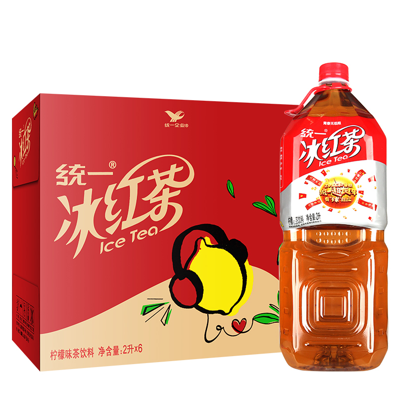 统一 冰红茶柠檬味饮料2L*6瓶整箱 江浙沪皖包邮