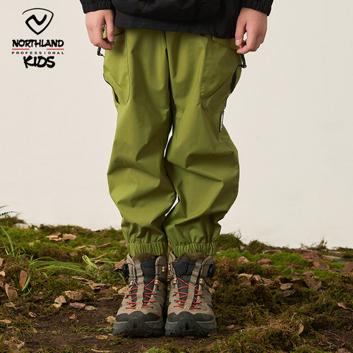 NORTHLAND冲锋裤防泼水户外徒步工装裤男童防风登山裤束脚长裤