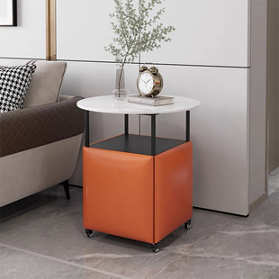 魔方凳四合一组合收纳边角茶几折叠家用小户型阳台五合一岩板圆桌