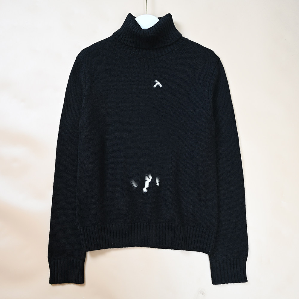 美单  冬季新款女士羊毛保暖厚款高领针织毛衣