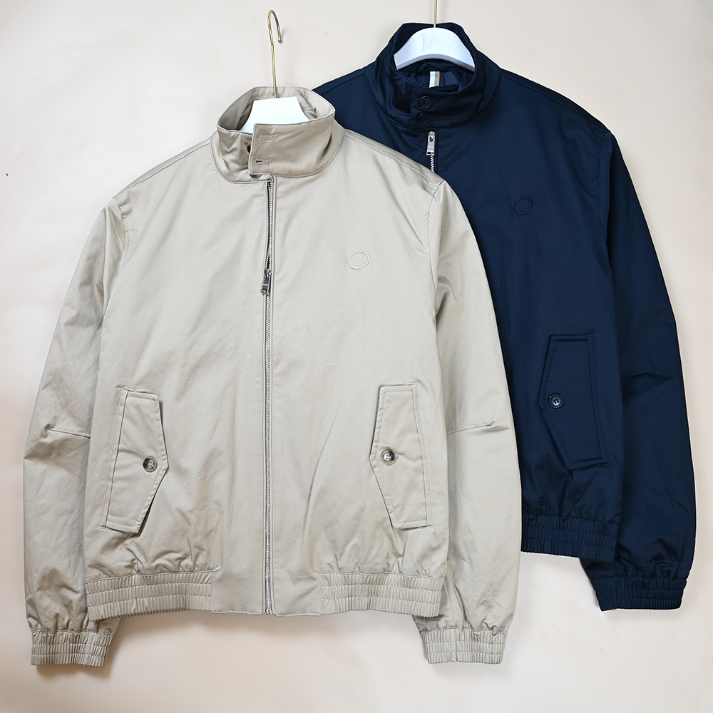 冬季新款男士弹力棉混纺双扣立领夹棉保暖行政夹克外套