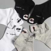 美系 刺绣色织字母短袜船袜隐形袜 男女同款 K尔 2024新款