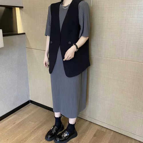 两件套薄款特大码夏季穿搭马甲