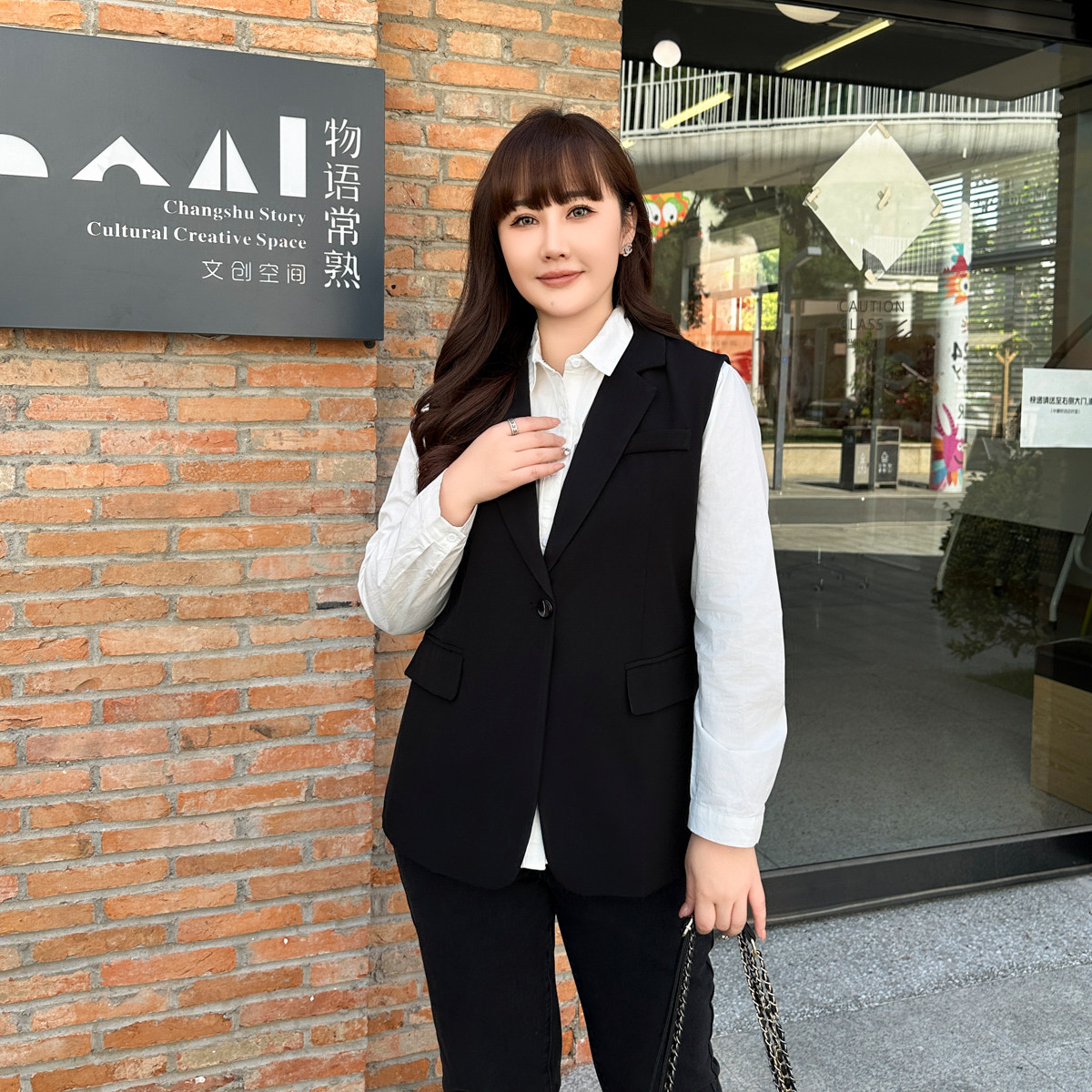 大码衣无袖气质马夹女