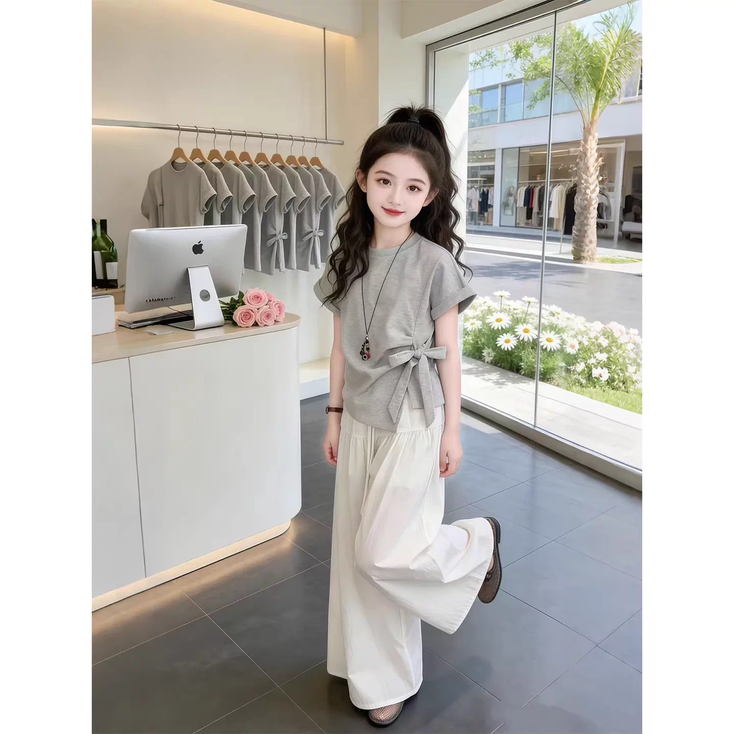 女童套装2026新款超火巨好看洋气时髦夏季穿搭儿童时尚潮流两件套