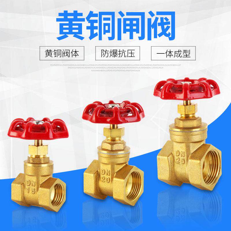 全铜闸阀1寸水表前阀4分6分自来水开关阀门2寸家用内螺纹开关总阀