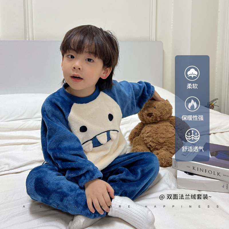 陈大猪冬季男童套装家居服