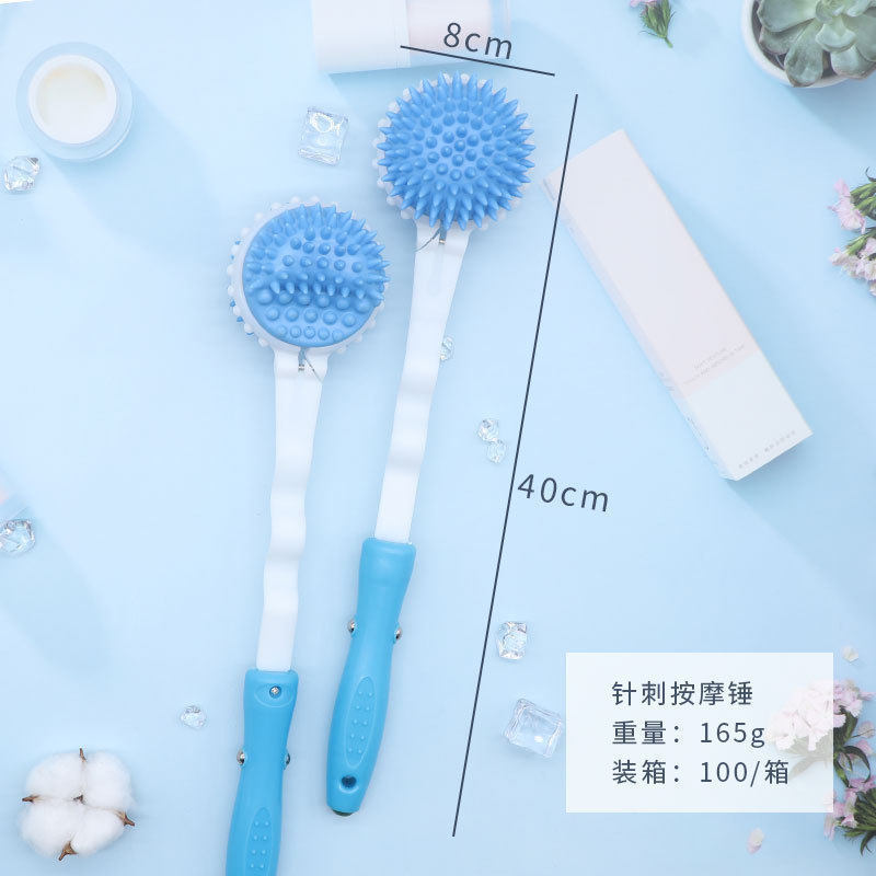 老人双面硬胶加长刺头捶背按摩捶
